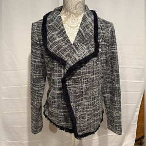 Rachel Zoe Navy Open Front Tweed Blazer